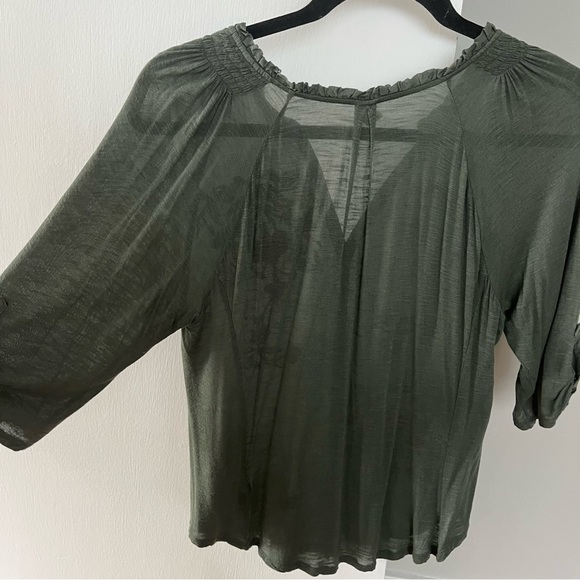 Anthropologie Embroidered 3/4 Sleeve Blouse - Picture 6 of 9
